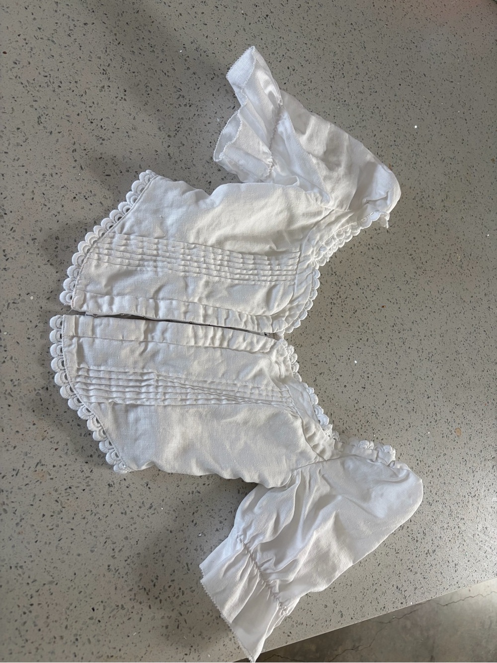 Reformation White Smocked Waist Top